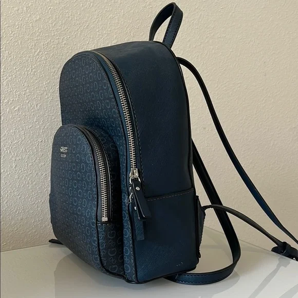 GUESS Blue Monogram Backpack with Classic Design - Picture 2 of 8